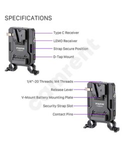 CAMRENT Tilta Mini V-mount Battery plate w-LEMO 2-pin, USB Type-C PD rent
